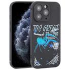 For iPhone 11 Pro Graffiti Spider TPU Phone Case(Black Dark Blue Spider) - 1