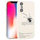 For iPhone XS / X Graffiti Spider TPU Phone Case(Beige Black Spider) - 1