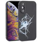 For iPhone XS Max Graffiti Spider TPU Phone Case(Black Light Blue Spider) - 1