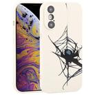 For iPhone XS Max Graffiti Spider TPU Phone Case(Beige Blue Love Spider) - 1