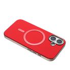 For iPhone 16 Plus Solid Color Plating MagSafe Full Coverage Phone Case(Red) - 3