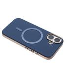 For iPhone 16 Plus Solid Color Plating MagSafe Full Coverage Phone Case(Dark Blue) - 3