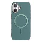 For iPhone 16 Solid Color Plating MagSafe Full Coverage Phone Case(Green) - 1