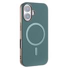 For iPhone 16 Solid Color Plating MagSafe Full Coverage Phone Case(Green) - 2