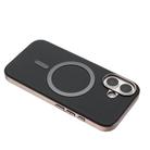 For iPhone 16 Solid Color Plating MagSafe Full Coverage Phone Case(Black) - 3