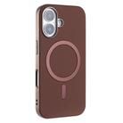 For iPhone 16 Solid Color Plating MagSafe Full Coverage Phone Case(Brown) - 2