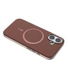 For iPhone 16 Solid Color Plating MagSafe Full Coverage Phone Case(Brown) - 3