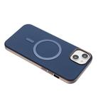 For iPhone 14 Plus Solid Color Plating MagSafe Full Coverage Phone Case(Dark Blue) - 3