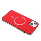 For iPhone 14 Solid Color Plating MagSafe Full Coverage Phone Case(Red) - 3