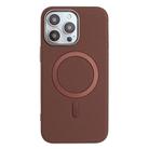 For iPhone 14 Pro Solid Color Plating MagSafe Full Coverage Phone Case(Brown) - 1
