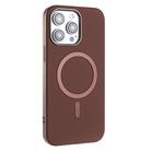For iPhone 14 Pro Solid Color Plating MagSafe Full Coverage Phone Case(Brown) - 2