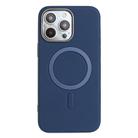 For iPhone 13 Pro Max Solid Color Plating MagSafe Full Coverage Phone Case(Dark Blue) - 1