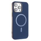 For iPhone 13 Pro Max Solid Color Plating MagSafe Full Coverage Phone Case(Dark Blue) - 2