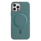 For iPhone 12 / 12 Pro Solid Color Plating MagSafe Full Coverage Phone Case(Green) - 1
