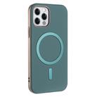 For iPhone 12 / 12 Pro Solid Color Plating MagSafe Full Coverage Phone Case(Green) - 2
