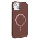 For iPhone 11 Solid Color Plating MagSafe Full Coverage Phone Case(Brown) - 2