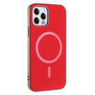 For iPhone 11 Pro Solid Color Plating MagSafe Full Coverage Phone Case(Red) - 2