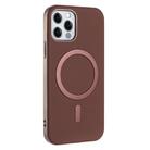 For iPhone 11 Pro Solid Color Plating MagSafe Full Coverage Phone Case(Brown) - 2