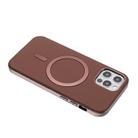 For iPhone 11 Pro Solid Color Plating MagSafe Full Coverage Phone Case(Brown) - 3