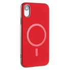 For iPhone XR Solid Color Plating MagSafe Full Coverage Phone Case(Red) - 2
