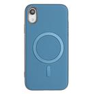 For iPhone XR Solid Color Plating MagSafe Full Coverage Phone Case(Baby Blue) - 1