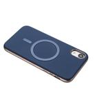For iPhone XR Solid Color Plating MagSafe Full Coverage Phone Case(Dark Blue) - 3
