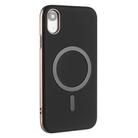 For iPhone XR Solid Color Plating MagSafe Full Coverage Phone Case(Black) - 2