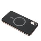 For iPhone XR Solid Color Plating MagSafe Full Coverage Phone Case(Black) - 3
