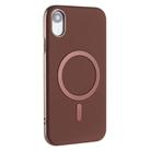For iPhone XR Solid Color Plating MagSafe Full Coverage Phone Case(Brown) - 2