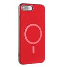 For iPhone 8 Plus / 7 Plus Solid Color Plating MagSafe Full Coverage Phone Case(Red) - 2