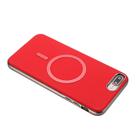 For iPhone 8 Plus / 7 Plus Solid Color Plating MagSafe Full Coverage Phone Case(Red) - 3