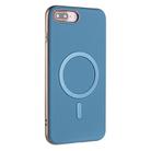For iPhone 8 Plus / 7 Plus Solid Color Plating MagSafe Full Coverage Phone Case(Baby Blue) - 2