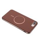 For iPhone 8 Plus / 7 Plus Solid Color Plating MagSafe Full Coverage Phone Case(Brown) - 3