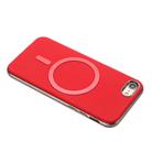 For iPhone 8 / 7 / 6 Solid Color Plating MagSafe Full Coverage Phone Case(Red) - 3
