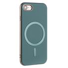 For iPhone 8 / 7 / 6 Solid Color Plating MagSafe Full Coverage Phone Case(Green) - 2