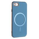 For iPhone 8 / 7 / 6 Solid Color Plating MagSafe Full Coverage Phone Case(Baby Blue) - 2