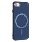 For iPhone 8 / 7 / 6 Solid Color Plating MagSafe Full Coverage Phone Case(Dark Blue) - 2