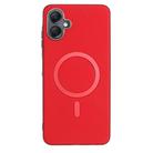 For Samsung Galaxy A06 Solid Color Plating MagSafe Full Coverage Phone Case(Red) - 1