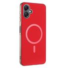 For Samsung Galaxy A06 Solid Color Plating MagSafe Full Coverage Phone Case(Red) - 2