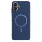 For Samsung Galaxy A06 Solid Color Plating MagSafe Full Coverage Phone Case(Dark Blue) - 1