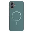 For Samsung Galaxy A06 Solid Color Plating MagSafe Full Coverage Phone Case(Green) - 1