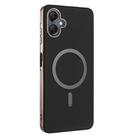 For Samsung Galaxy A06 Solid Color Plating MagSafe Full Coverage Phone Case(Black) - 2