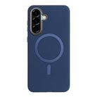 For Samsung Galaxy A36 Solid Color Plating MagSafe Full Coverage Phone Case(Dark Blue) - 1