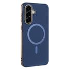 For Samsung Galaxy A36 Solid Color Plating MagSafe Full Coverage Phone Case(Dark Blue) - 2