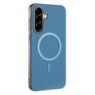 For Samsung Galaxy A55 Solid Color Plating MagSafe Full Coverage Phone Case(Baby Blue) - 2