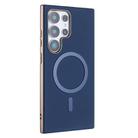 For Samsung Galaxy S25 Ultra 5G Solid Color Plating MagSafe Full Coverage Phone Case(Dark Blue) - 2