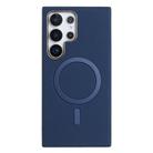 For Samsung Galaxy S24 Ultra 5G Solid Color Plating MagSafe Full Coverage Phone Case(Dark Blue) - 1
