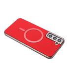 For Samsung Galaxy S23 5G Solid Color Plating MagSafe Full Coverage Phone Case(Red) - 3