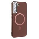 For Samsung Galaxy S23 5G Solid Color Plating MagSafe Full Coverage Phone Case(Brown) - 2