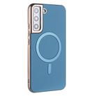 For Samsung Galaxy S21 5G Solid Color Plating MagSafe Full Coverage Phone Case(Baby Blue) - 2